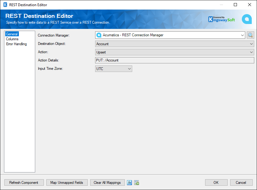 SSIS REST Acumatica Destination